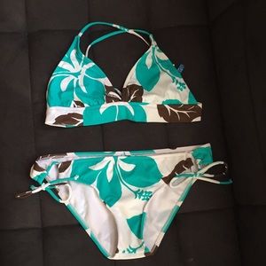 White and Teal Island Soul Bikini